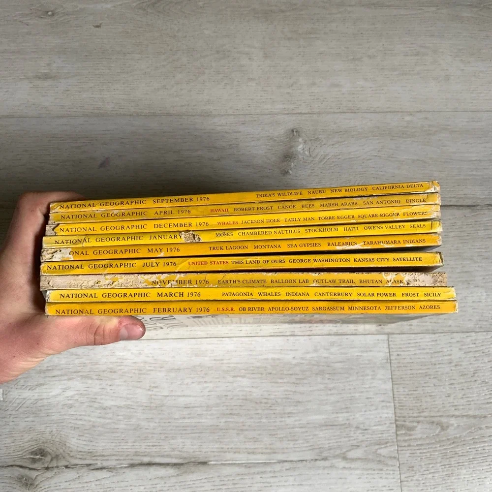 Vintage National Geographic 1976 Magazine Lot 9 Issues Bicentennial Year Vintage